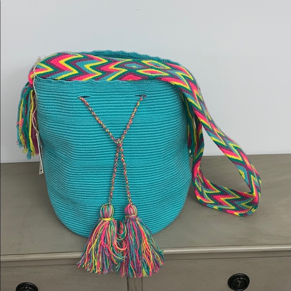 Wayuu Tribe crossbody bag teal